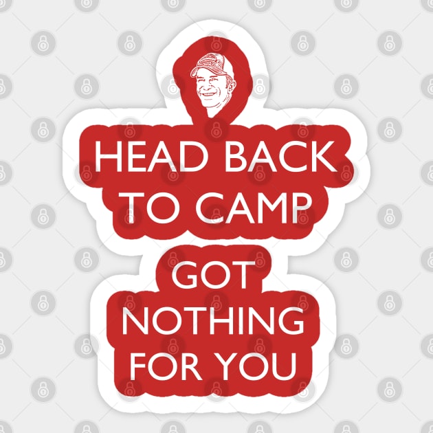 Head Back to Camp - Survivor/Probst Sticker by TARDISRepairman